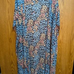 Lane Bryant Floral Kimono in Blue and Pink